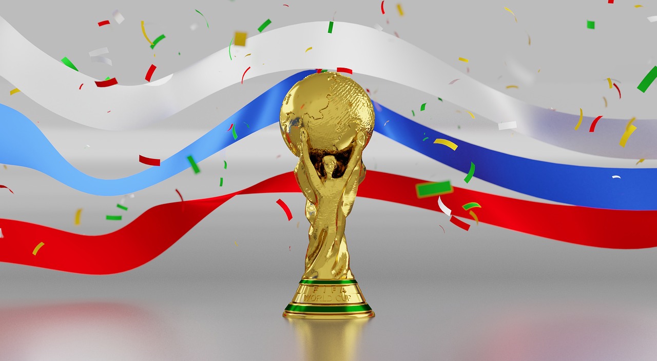 soccer championship trophy confetti